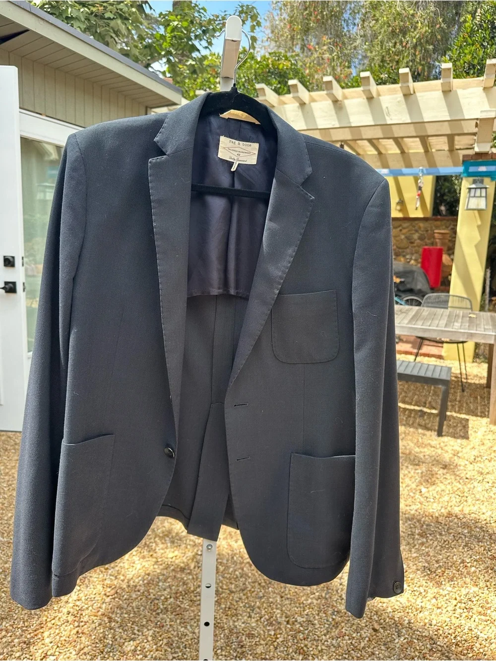 rag & bone Men's Navy Patch-Pocket Blazer